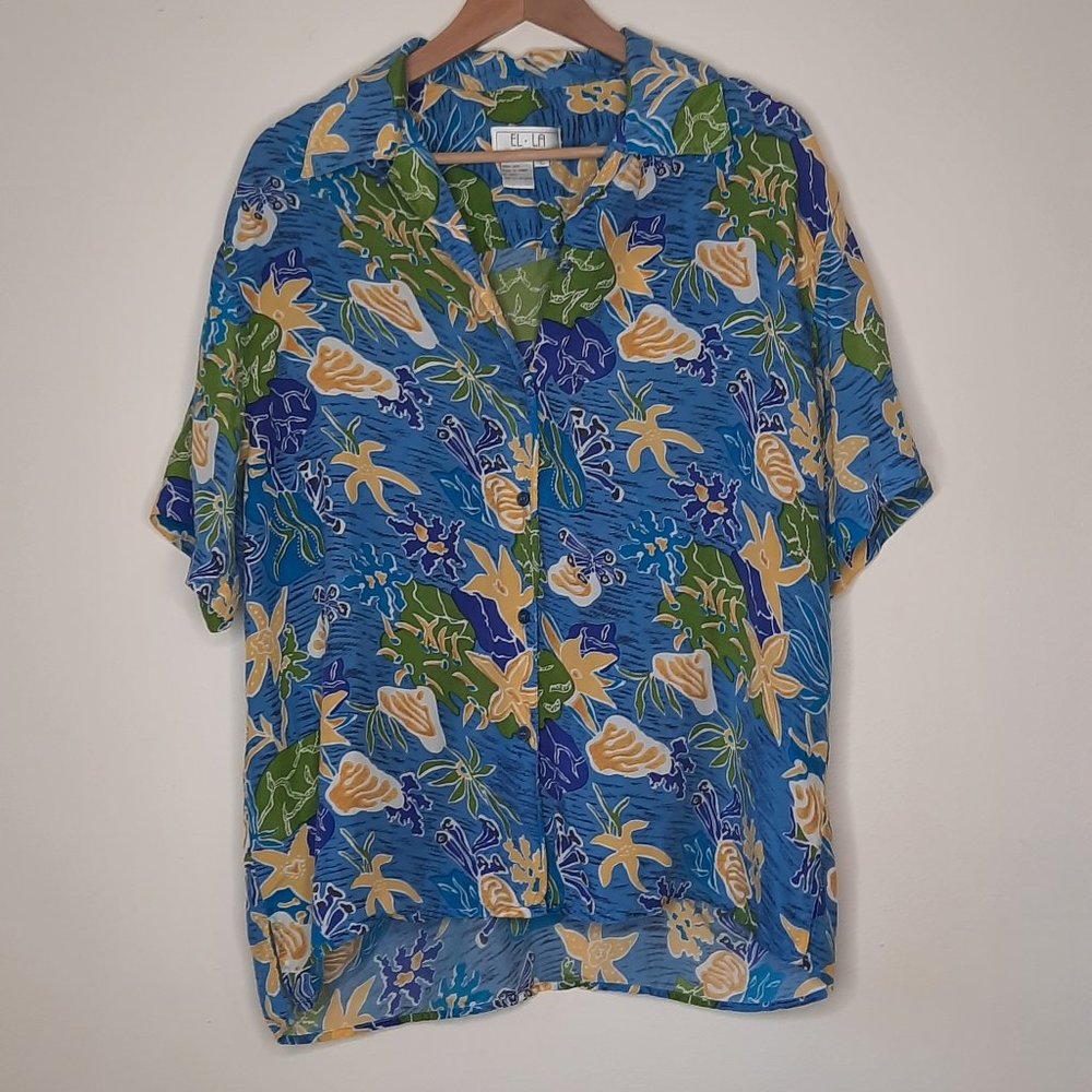 El LA Blue Button Up